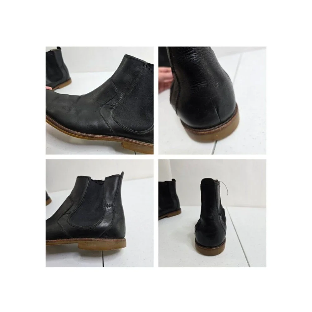 UGG Stevenson Mens Chelsea Boots Size 12 1003752 Black Leather Slip On Career